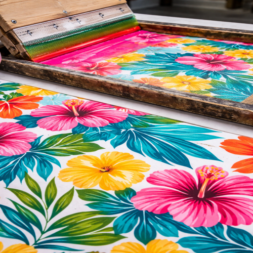 Silk Screen Printed Fabric